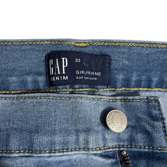 Gap Denim Womens Jeans Size 33 Girlfriend High Rise Zip Fly Light Wash Denim - Picture 6 of 11